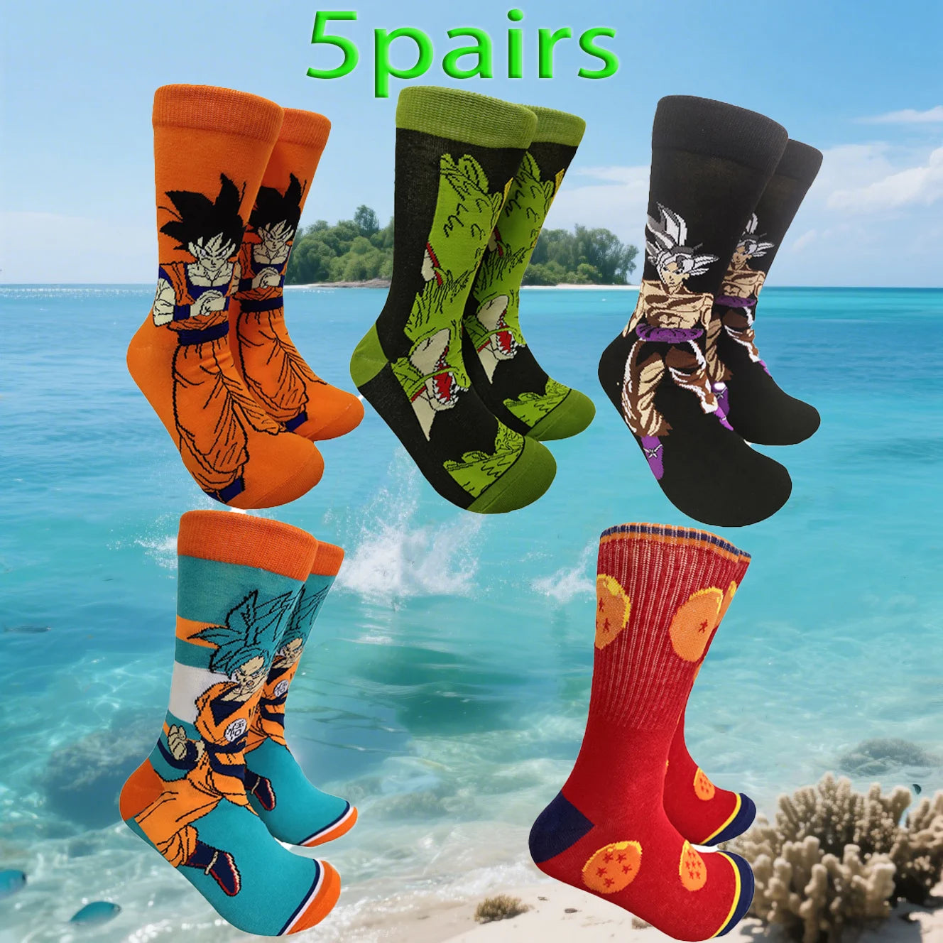 5 pairs of novel cartoon socks for men and women, comfortable long socks for role-playing, comfortable gifts for men and women
