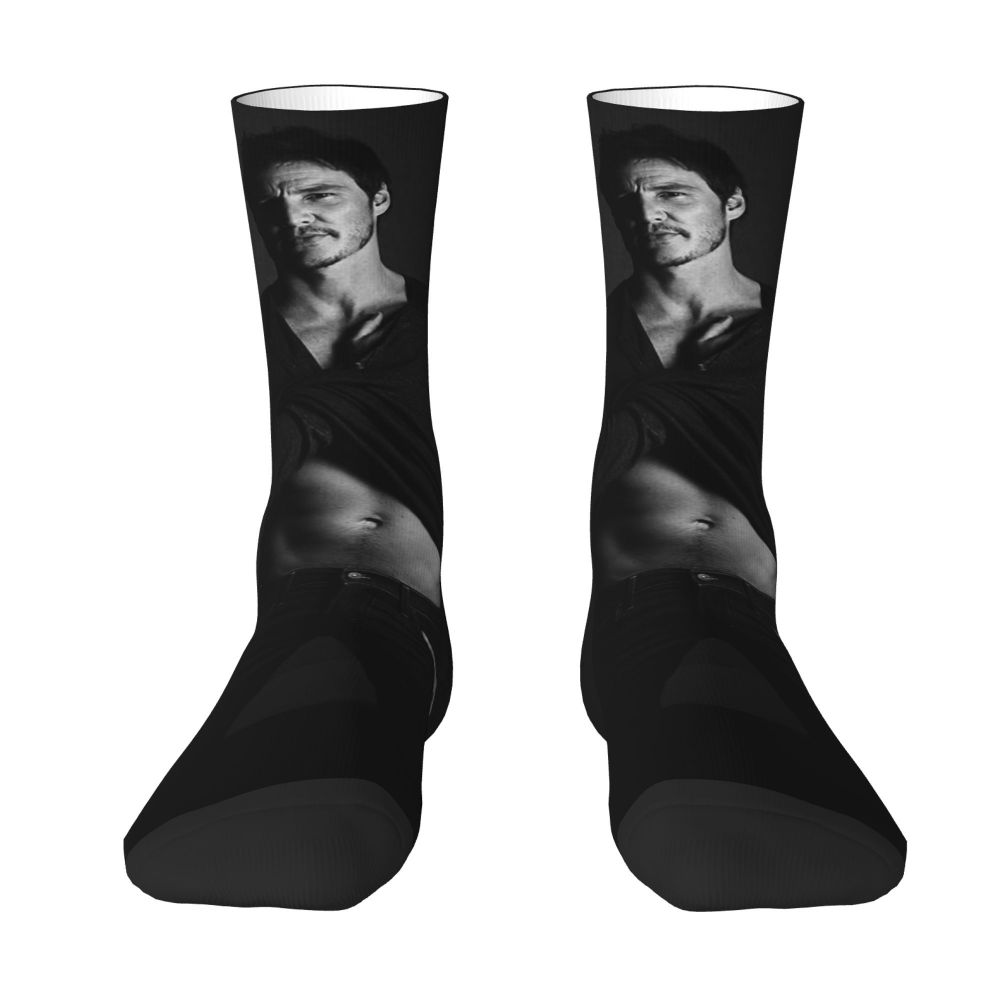 Novelty Mens Pedro Pascal Smile Unisex Winter Socks Hip Hop Happy Socks Street Style Crazy Sock