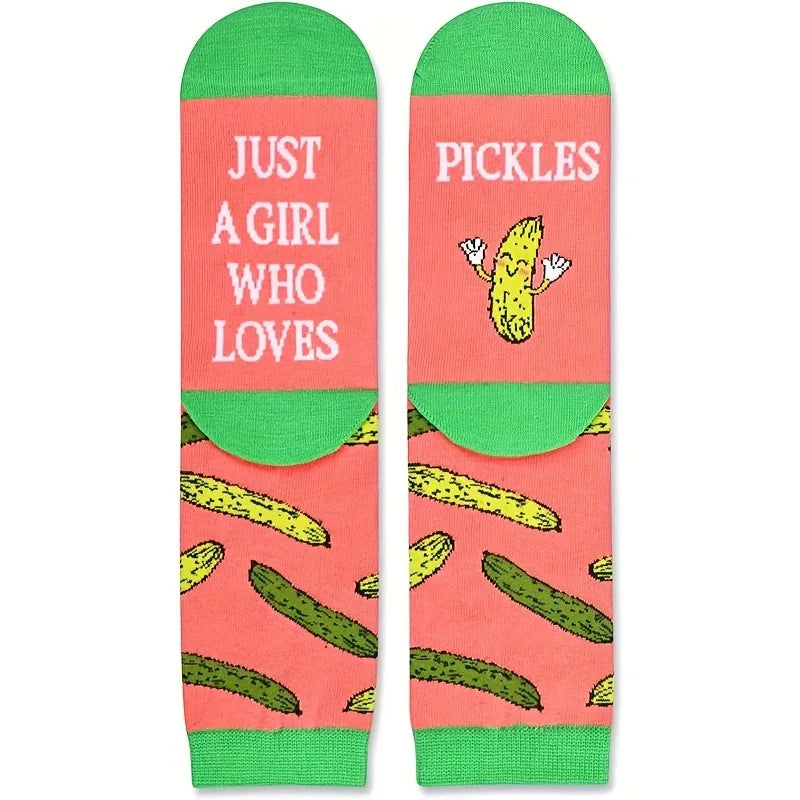 Novelty Sock Women Female Cotton Casual Funny Cute Short Food Socks Creative Printed Hosiery Harajuku Mid-Calf Personality
