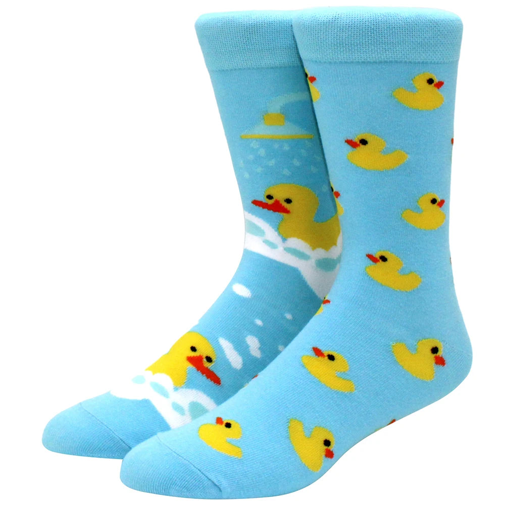 Men’s Crew Yin Yang Animal Socks – Colorful Mismatched Style