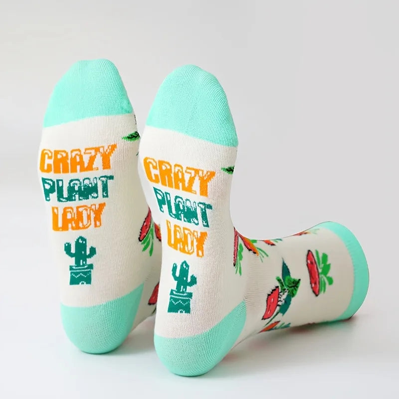 Novelty Sock Women Female Cotton Casual Funny Cute Short Food Socks Creative Printed Hosiery Harajuku Mid-Calf Personality