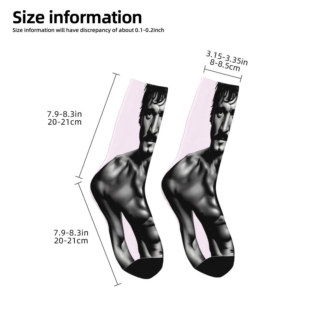 Novelty Mens Pedro Pascal Smile Unisex Winter Socks Hip Hop Happy Socks Street Style Crazy Sock