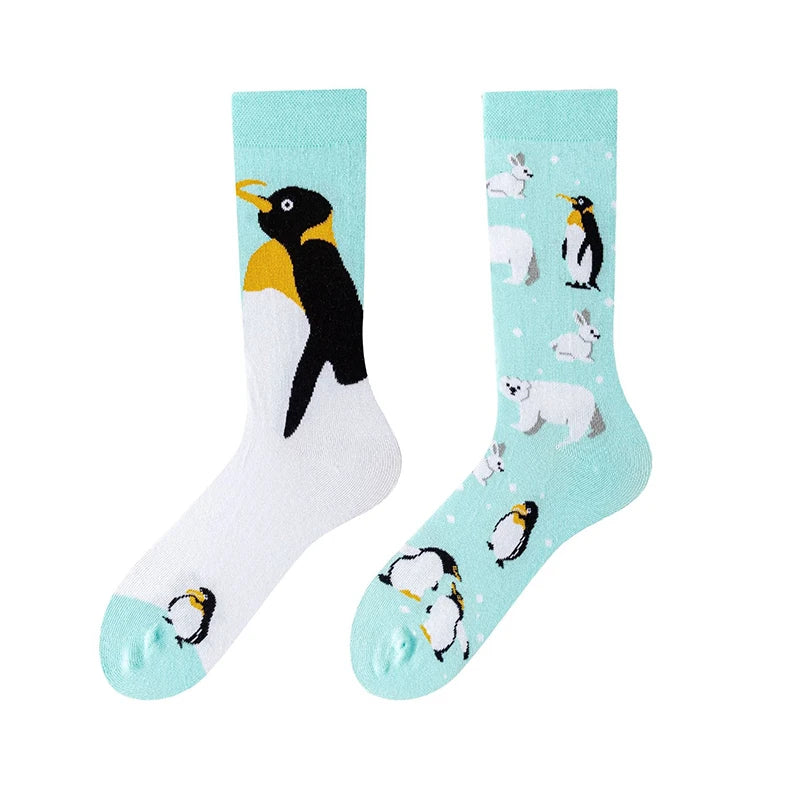 Men's Novelty  Fun Dress Socks AB Styles Fashion Personality Cartoon Colorful Funky Fancy Crazy Funny Casual Crew Socks