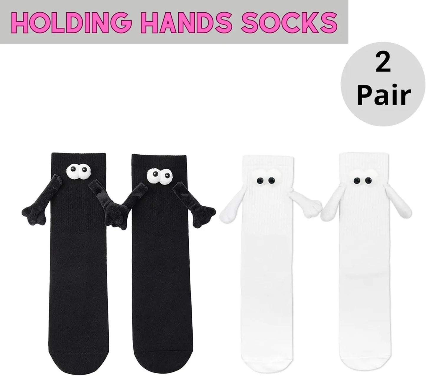 Novelty Magnetic Holding Hands Socks Funny Couples Socks Gifts for Women Men Teens Friends Couples Anniversary Birthday Gifts