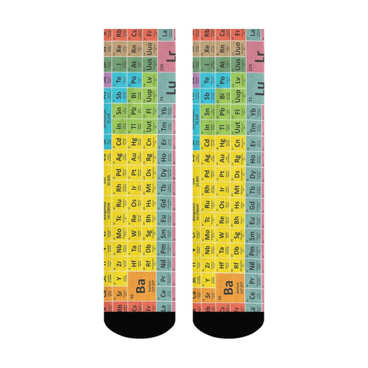 Novelty Men Socks with Colorful Periodic Table Element Durable Comfortable for Outdoor Sports Fun Gift Idea Playful Breathable