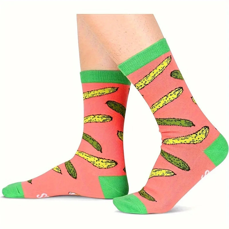 Novelty Sock Women Female Cotton Casual Funny Cute Short Food Socks Creative Printed Hosiery Harajuku Mid-Calf Personality