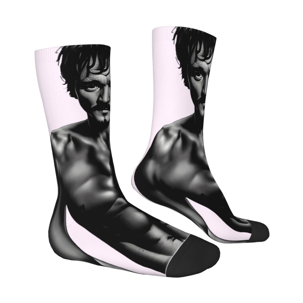 Novelty Mens Pedro Pascal Smile Unisex Winter Socks Hip Hop Happy Socks Street Style Crazy Sock