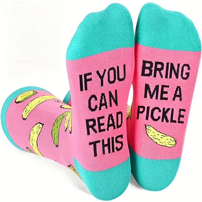 Novelty Sock Women Female Cotton Casual Funny Cute Short Food Socks Creative Printed Hosiery Harajuku Mid-Calf Personality